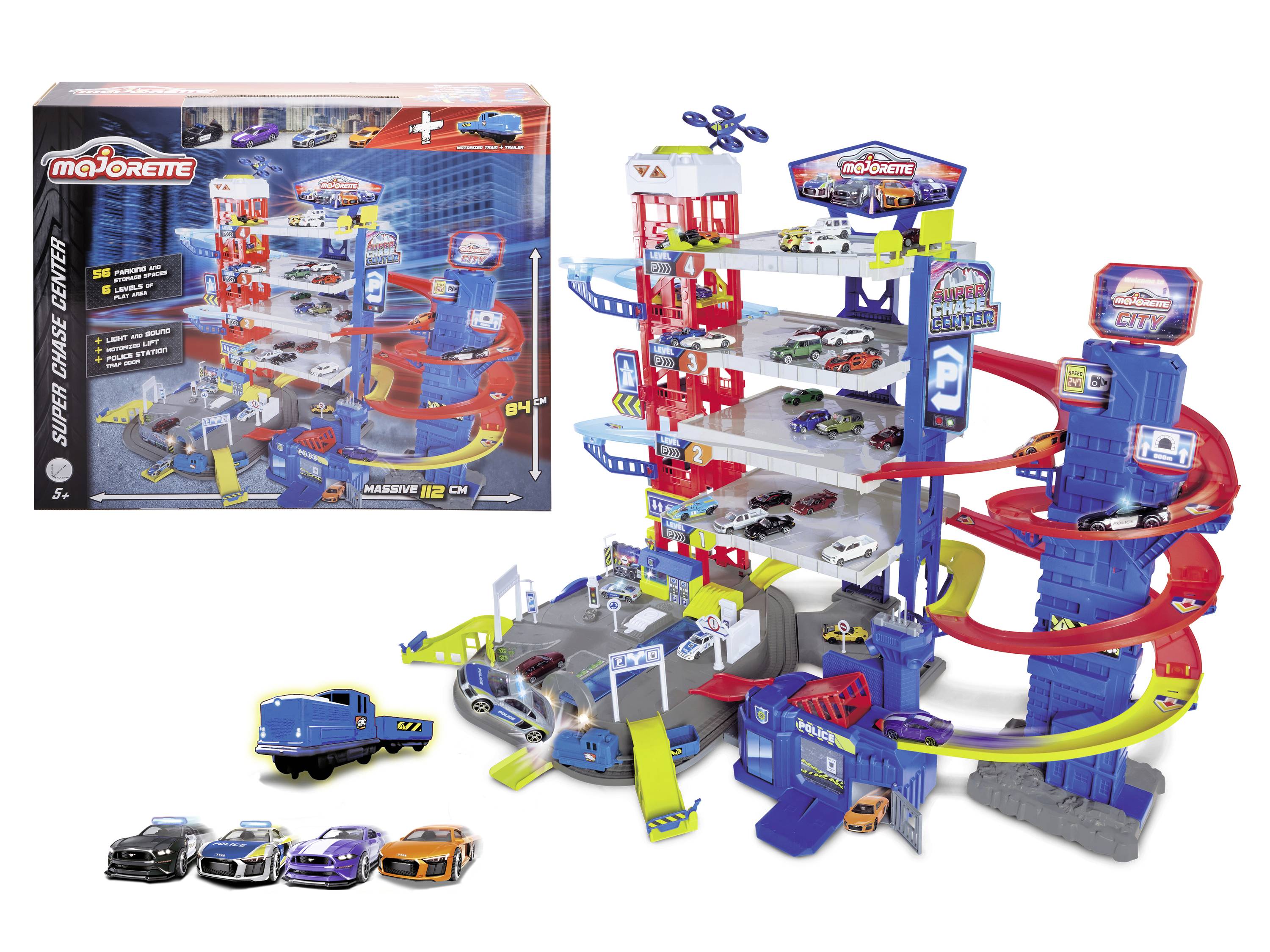 Mj Majorette Super Chase Center+5 Vehicl