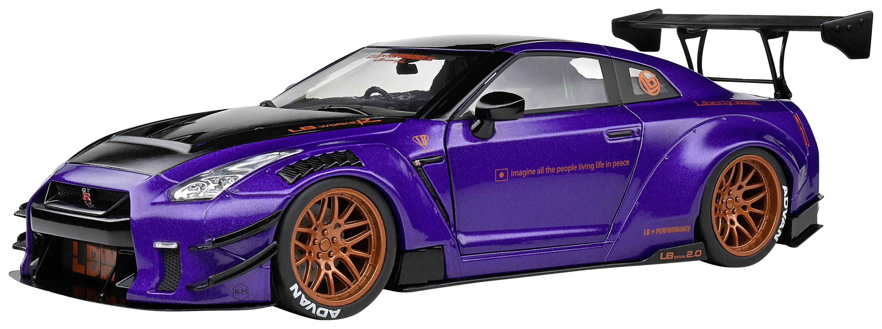 Solido Nissan GT-R (R35) lila 1:18 Modèle réduit de voiture