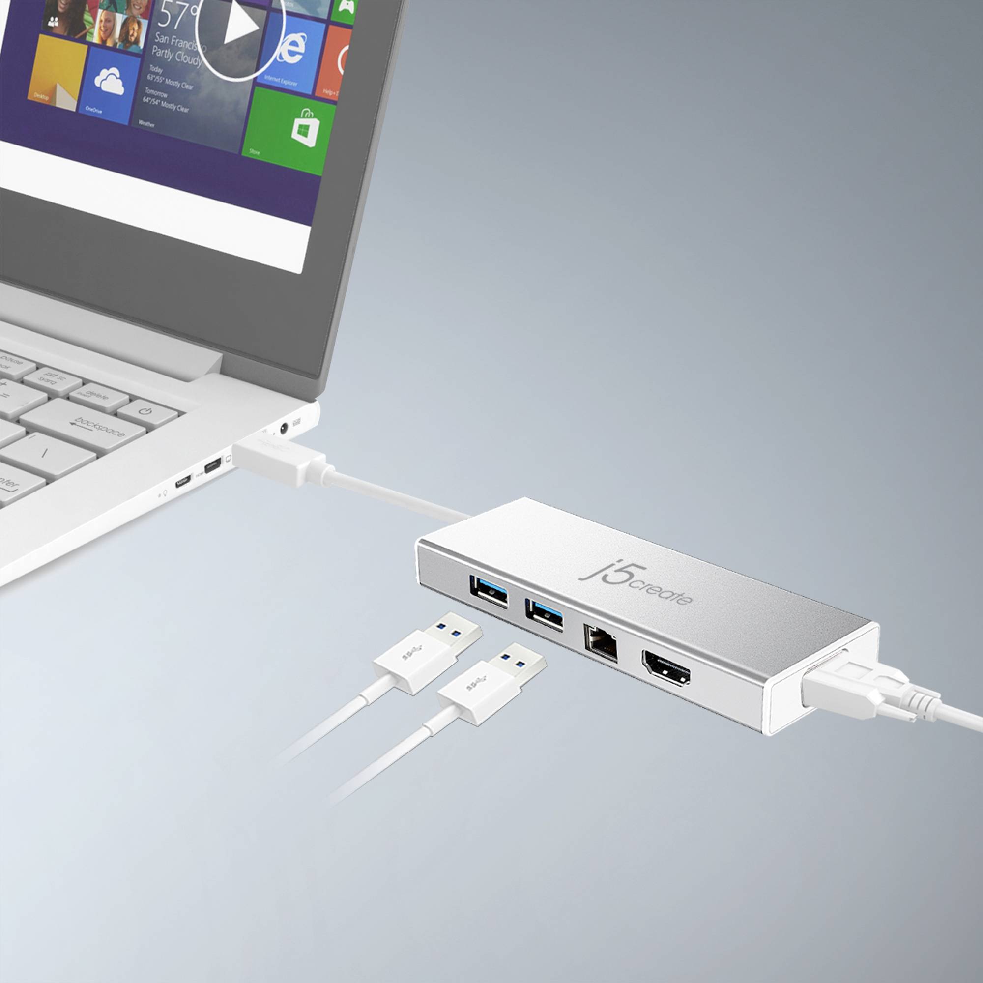 j5create Station d'accueil pour ordinateur portable JUD380-N Convient pour les marques: universel