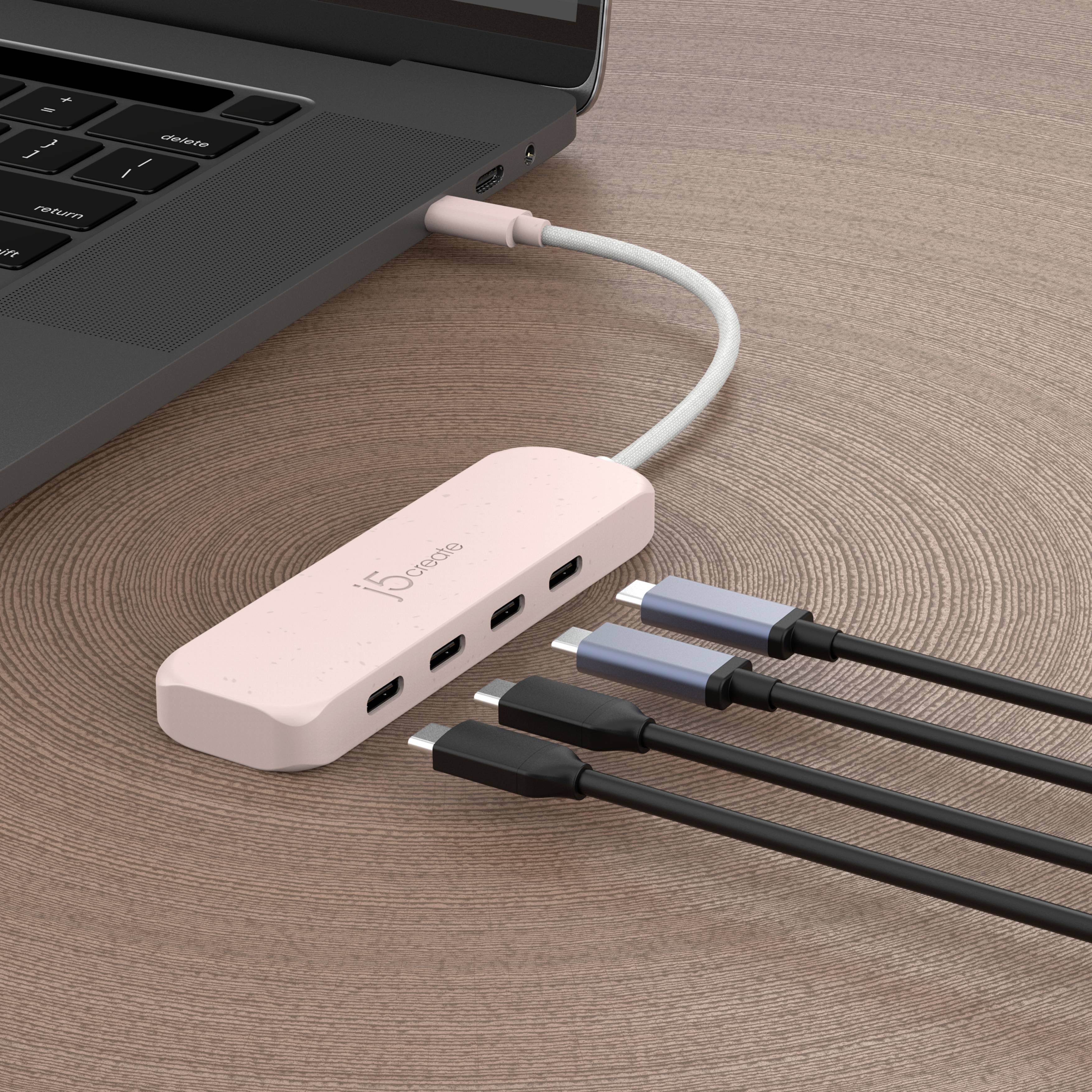 Hub USB 3.1 j5create JCH345ER-N 4 ports rose