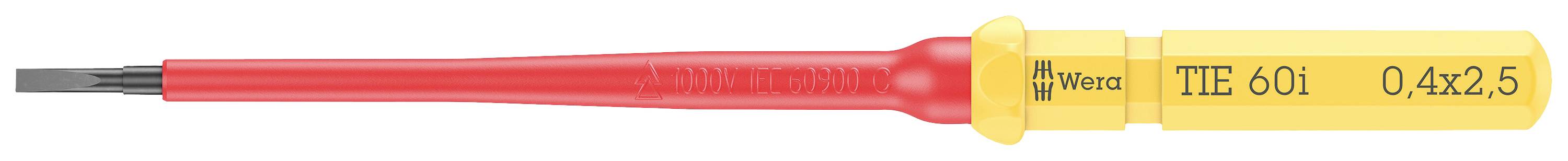 Wera Kraftform Kompakt VDE 60 i 0,4 x 2,5 x 157 mm TIE pour électricien vis à fente Lame interchangeable 2.5 mm