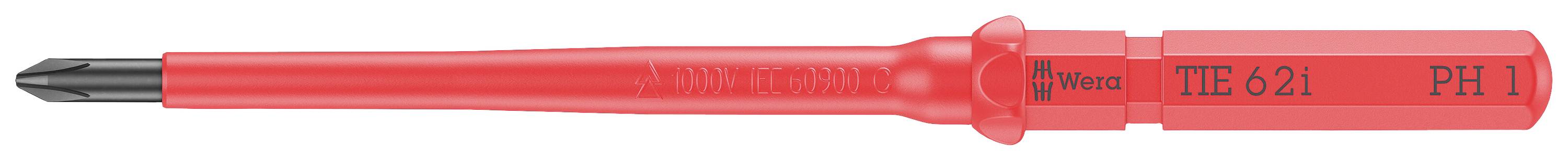 Wera Kraftform Kompakt VDE 62 i PH 1 x 157 mm TIE pour électricien cruciforme Lame interchangeable PH 1