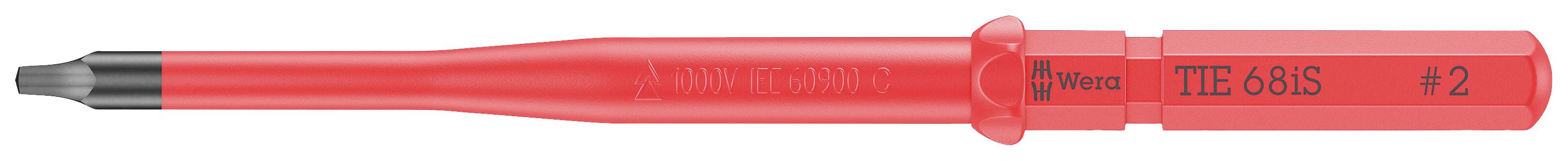 Wera Kraftform Kompakt VDE 68 iS # 2 x 157 mm TIE pour électricien carré intérieur (Robertson) Lame interchangeable 2 mm