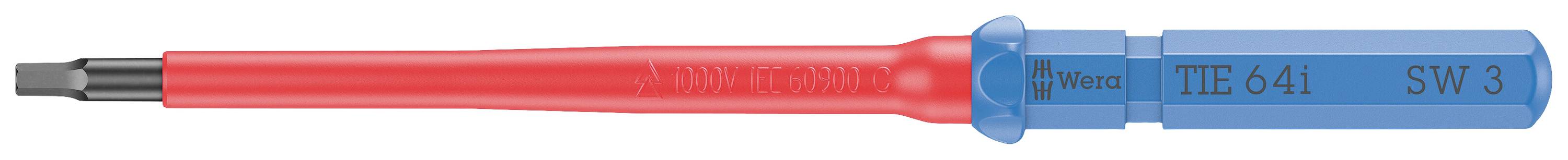 Wera Kraftform Kompakt VDE 64 i 3,0 x 157 mm TIE pour électricien 6 pans intérieurs Lame interchangeable 3.0 mm