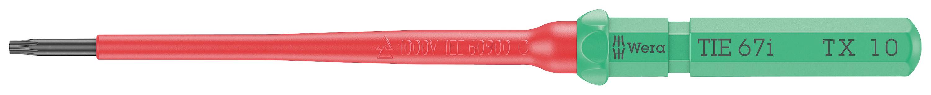 Wera Kraftform Kompakt VDE 67 i TX 10 x 157 mm TIE pour électricien TORX Lame interchangeable TX 10