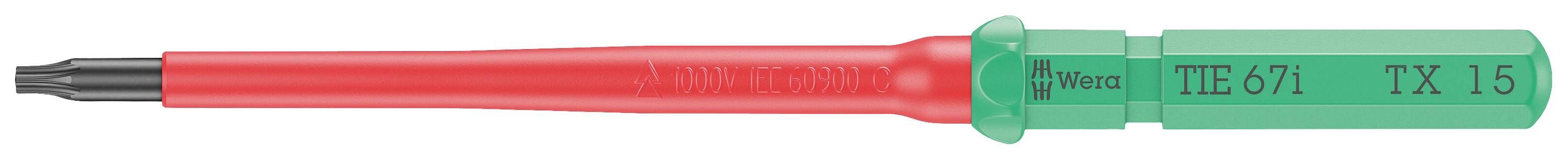 Wera Kraftform Kompakt VDE 67 i TX 15 x 157 mm TIE pour électricien TORX Lame interchangeable TX 15