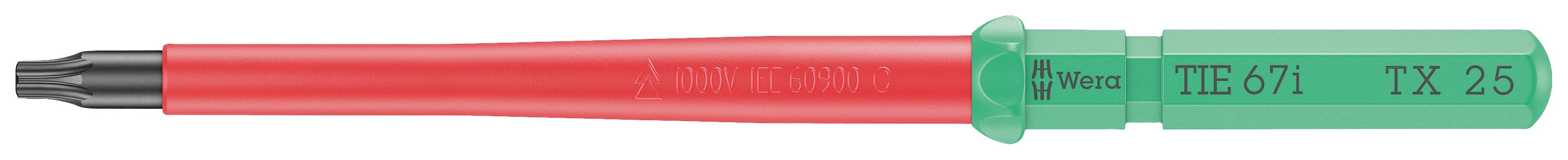 Wera Kraftform Kompakt VDE 67 i TX 25 x 157 mm TIE pour électricien TORX Lame interchangeable TX 25
