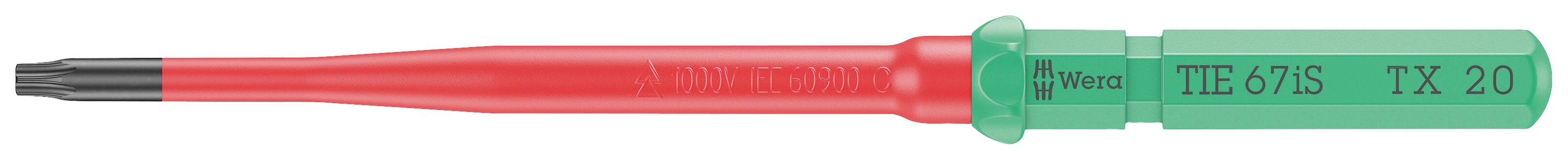 Wera Kraftform Kompakt VDE 67 iS TX 20 x 157 mm TIE pour électricien TORX Lame interchangeable TX 20