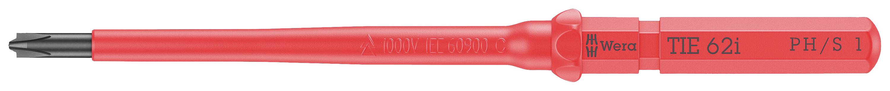 Wera Kraftform Kompakt VDE 62 i PH/S # 1 x 157 mm TIE pour électricien plus/moins Lame interchangeable 1 mm