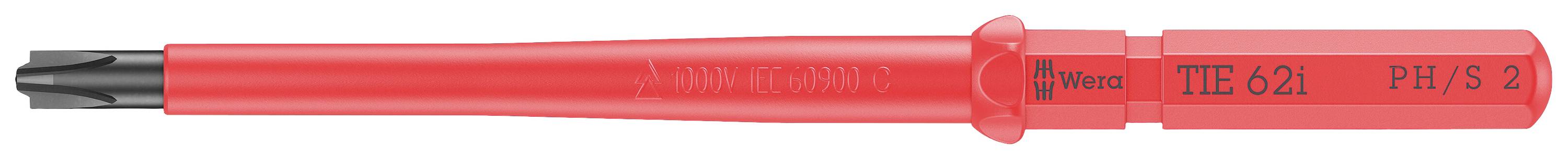 Wera Kraftform Kompakt VDE 62 i PH/S # 2 x 157 mm TIE pour électricien plus/moins Lame interchangeable 2 mm