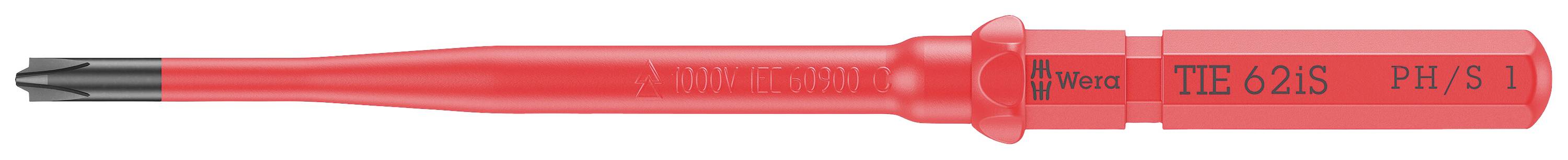 Wera Kraftform Kompakt VDE 62 iS PH/S # 1 x 157 mm TIE pour électricien plus/moins Lame interchangeable 1 mm