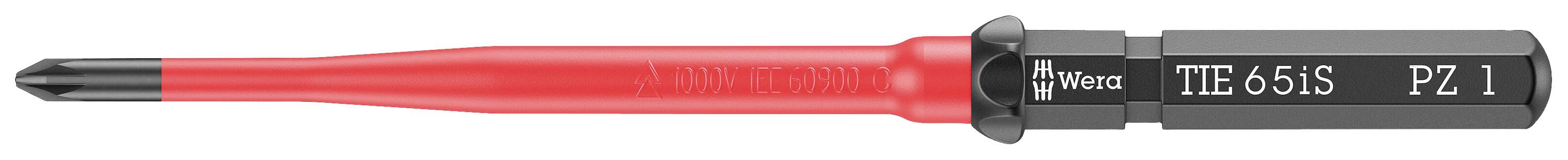Wera Kraftform Kompakt VDE 65 iS PZ 1 x 157 mm TIE pour électricien Pozidriv Lame interchangeable PZ 1