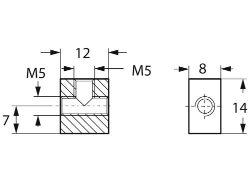 Kendrion Pièce en T 50122 Filetage extérieur M5 1 pc(s)