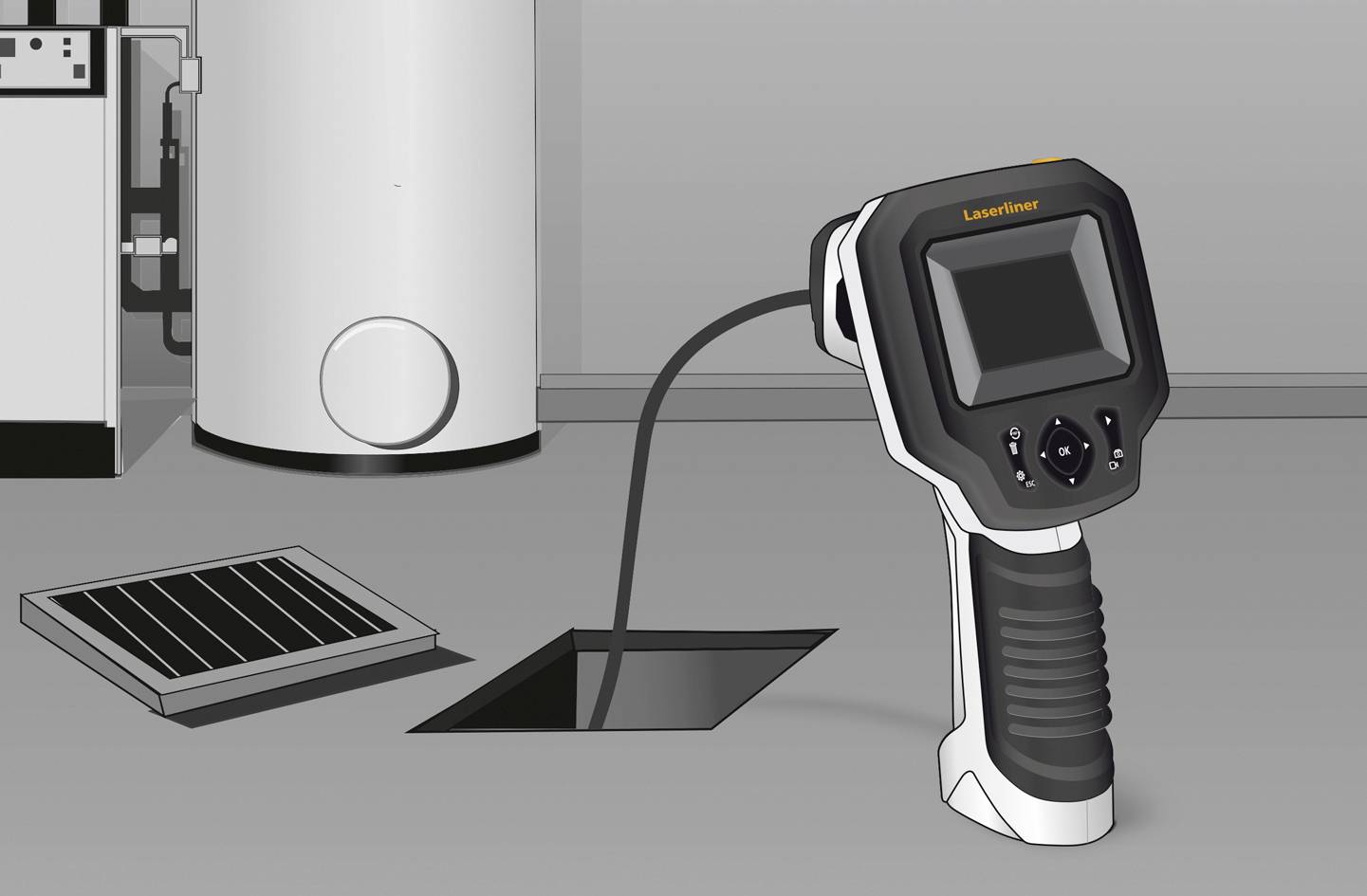 Laserliner MaxView Camera Sonde d'endoscope Ø de la sonde 17 mm 1.50 m éclairage LED, mise au point