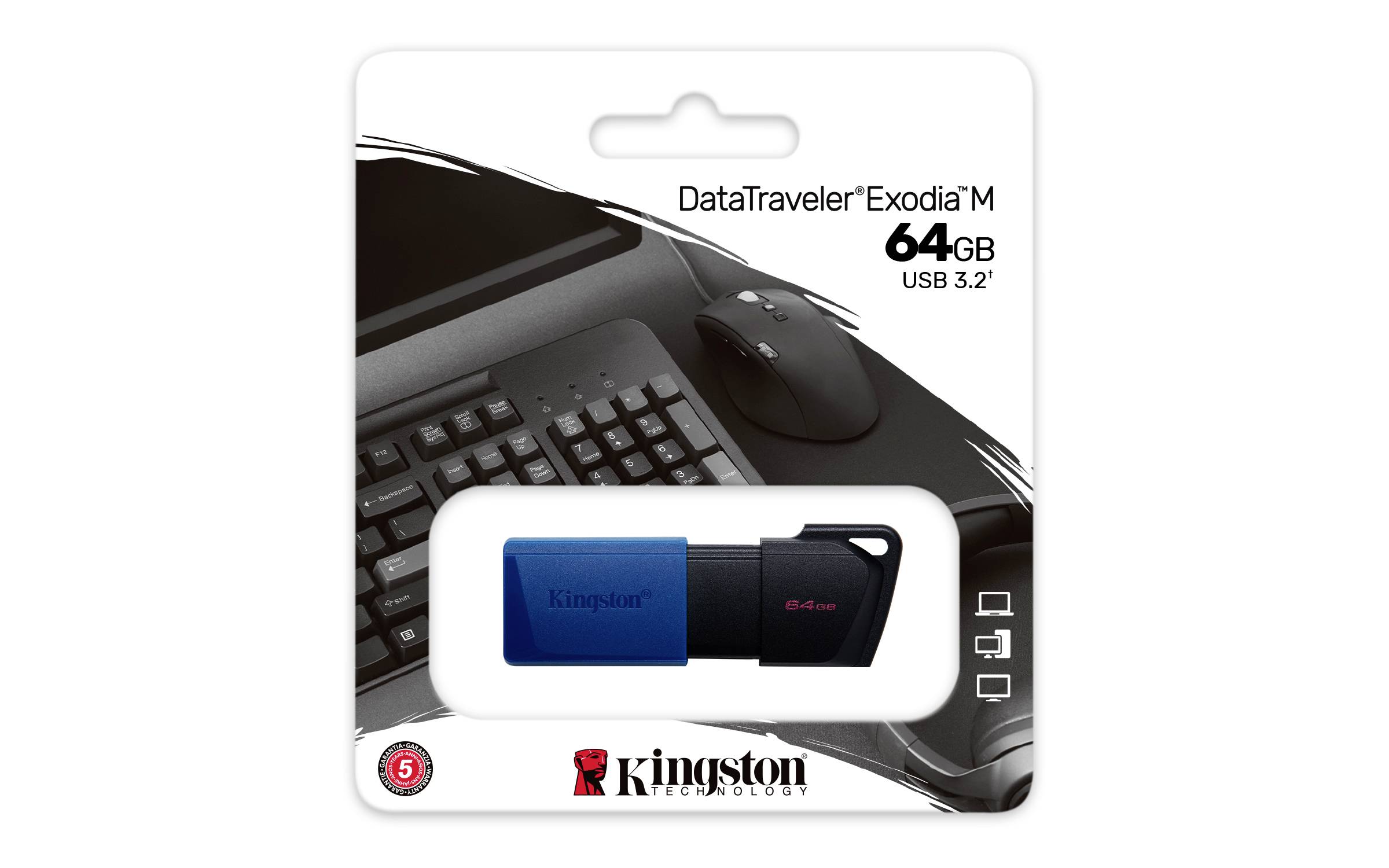 Kingston DataTraveler Exodia M Clé USB au détail 64 GB noir/bleu DTXM/64GB USB 3.1 (Gen 1)