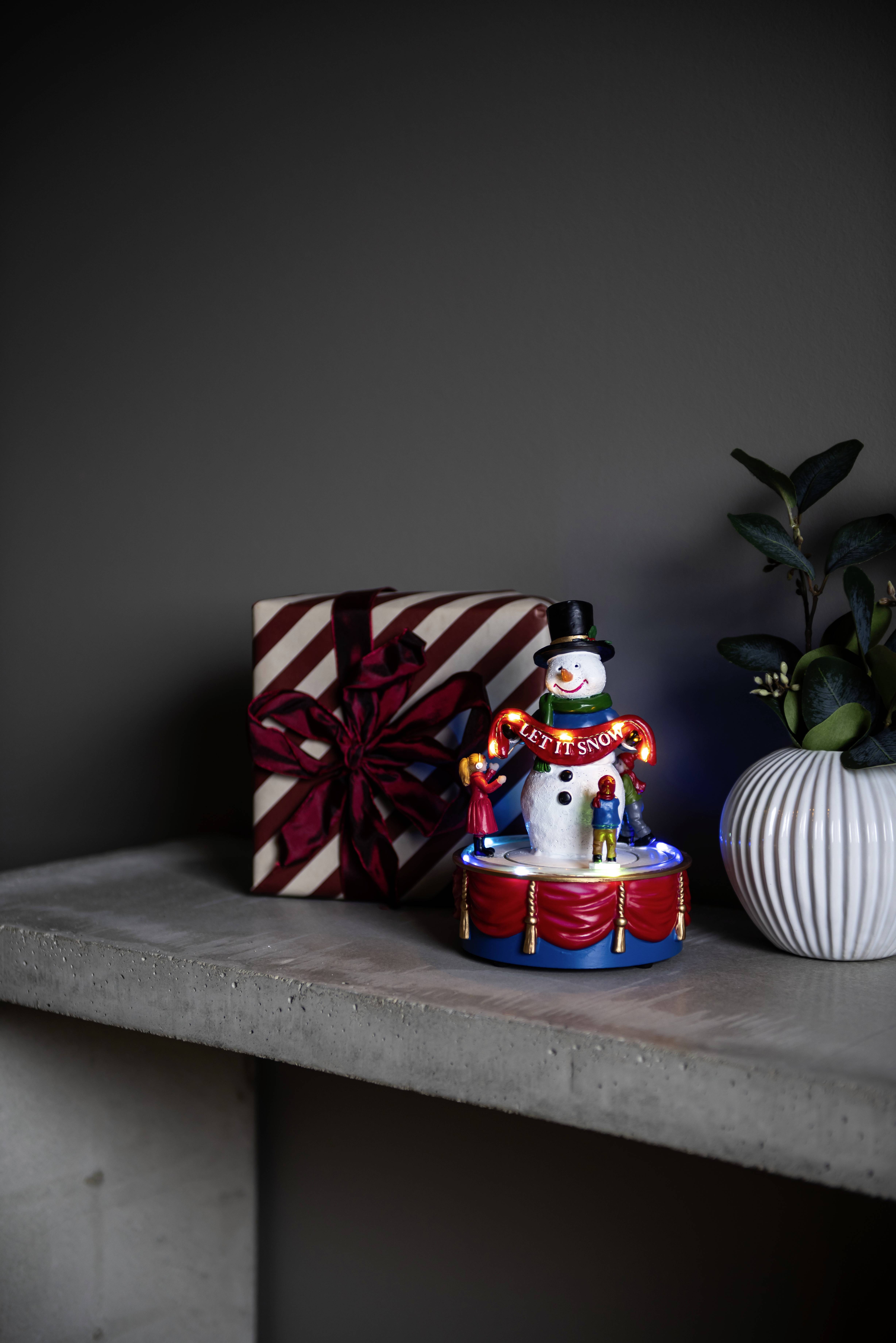 Konstsmide 4175-000 Décor à LED bonhomme de neige, enfants multicolore LED rouge, blanc, multicolore