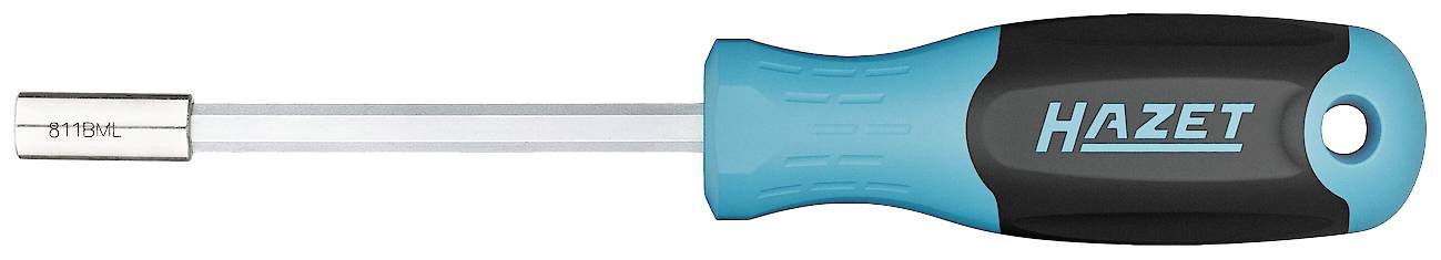 Tournevis avec poignée bleu-noir et lame métallique hexagonale. Marque 'HAZET' sur la poignée.