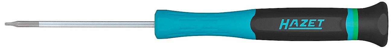 Un tournevis Hazet avec manche bleu-noir et embout métallique. Idéal pour les travaux manuels précis et les assemblages.