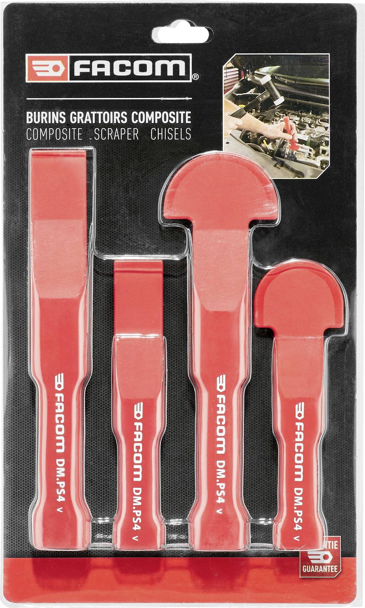 Facom DM.PS4PB Jeu de burins 4 pièces 1 set