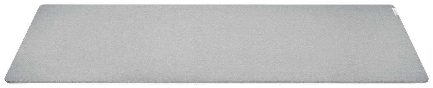 Pavé tactile gris, rectangulaire, à surface lisse et aux coins arrondis.