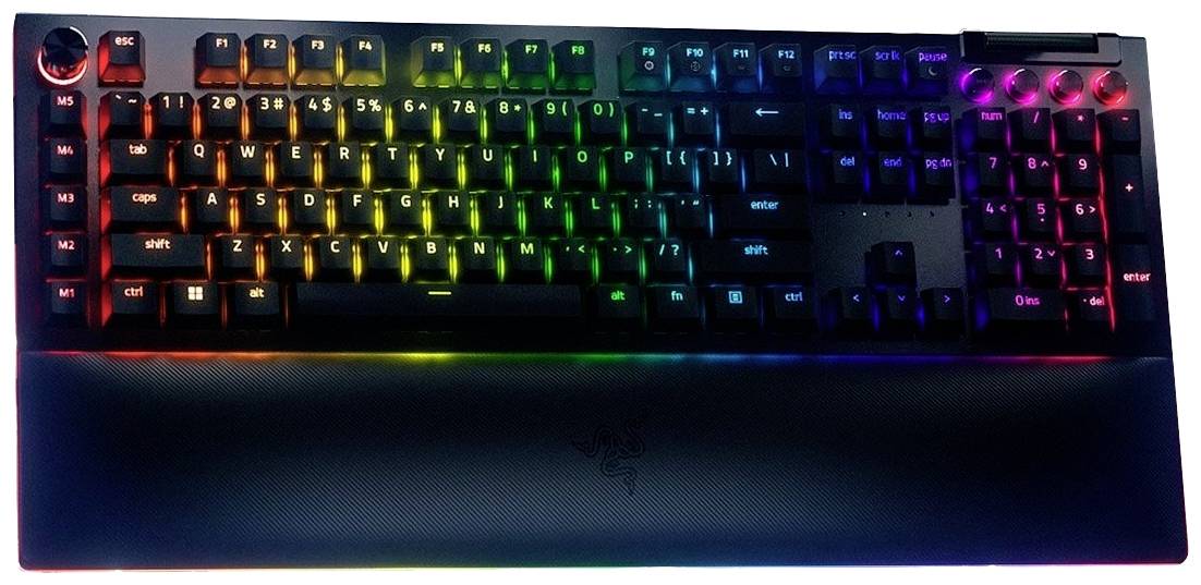 RAZER BlackWidow V4 Pro Green Switch filaire Clavier de gaming allemand, QWERTZ noir éclairé