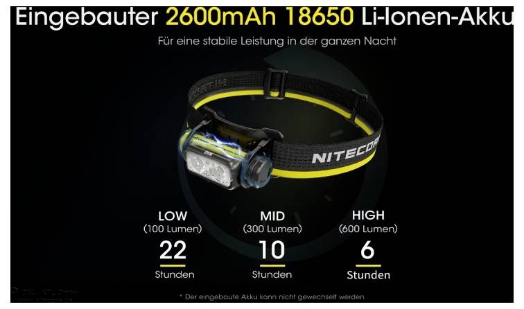 Lampe frontale LED NiteCore NU40 à batterie 1000 lm NC-NU40