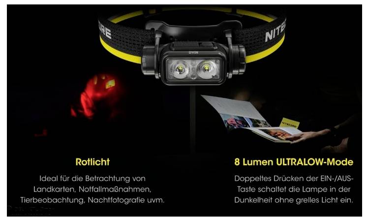 Lampe frontale LED NiteCore NU40 à batterie 1000 lm NC-NU40