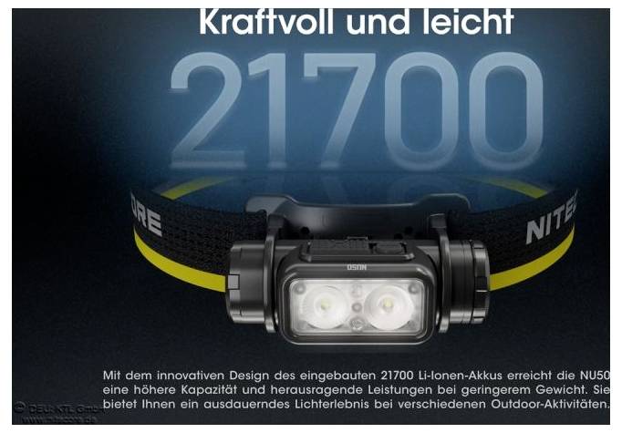 Lampe frontale LED NiteCore NU50 à batterie 1400 lm NC-NU50