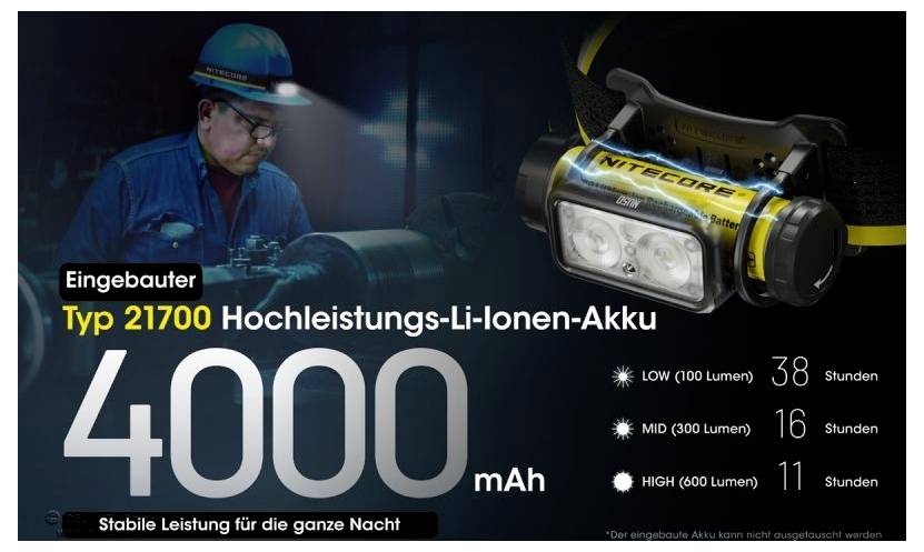 Lampe frontale LED NiteCore NU50 à batterie 1400 lm NC-NU50