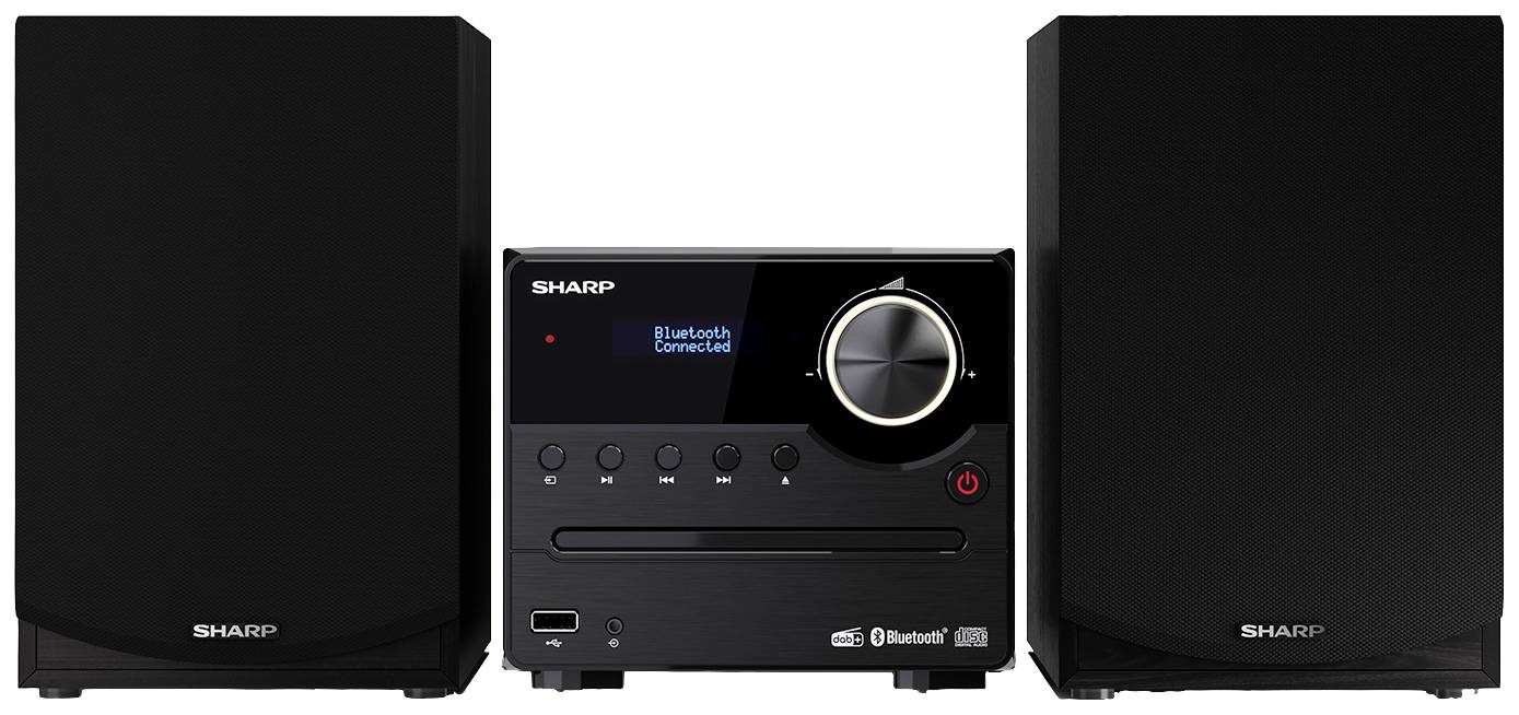 Sharp XL-B517D Chaîne stéréo Bluetooth, AUX, DAB+, USB, FM, avec télécommande 45 W noir, bois