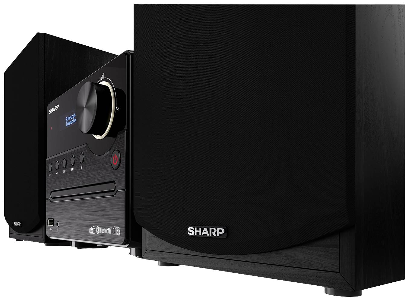 Sharp XL-B517D Chaîne stéréo Bluetooth, AUX, DAB+, USB, FM, avec télécommande 45 W noir, bois