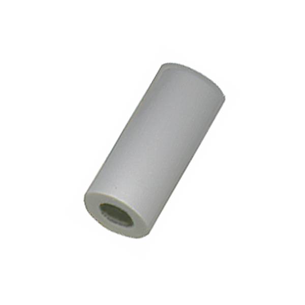 Manchon cylindrique blanc avec un trou central, posé en biais.
