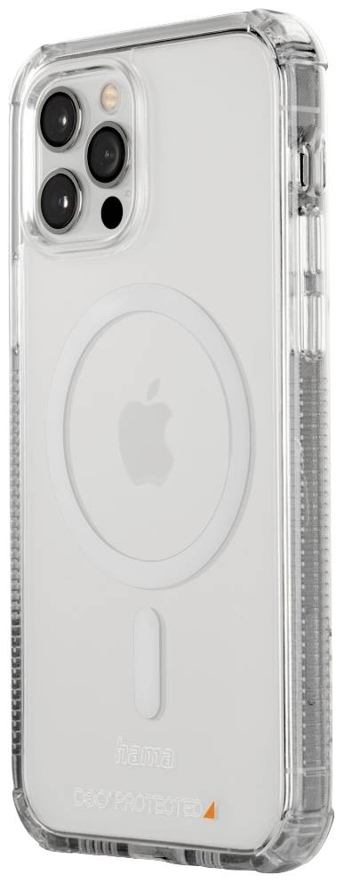 Coque de téléphone transparente pour smartphone, compatible MagSafe, présentant un design épuré avec logo visible.
