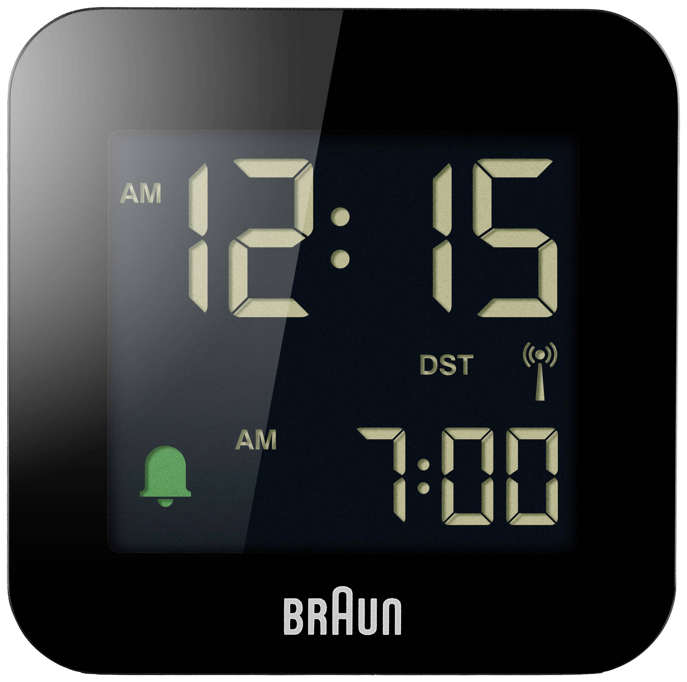 Braun BC08B-DCF radiopiloté(e) Réveil noir écran négatif