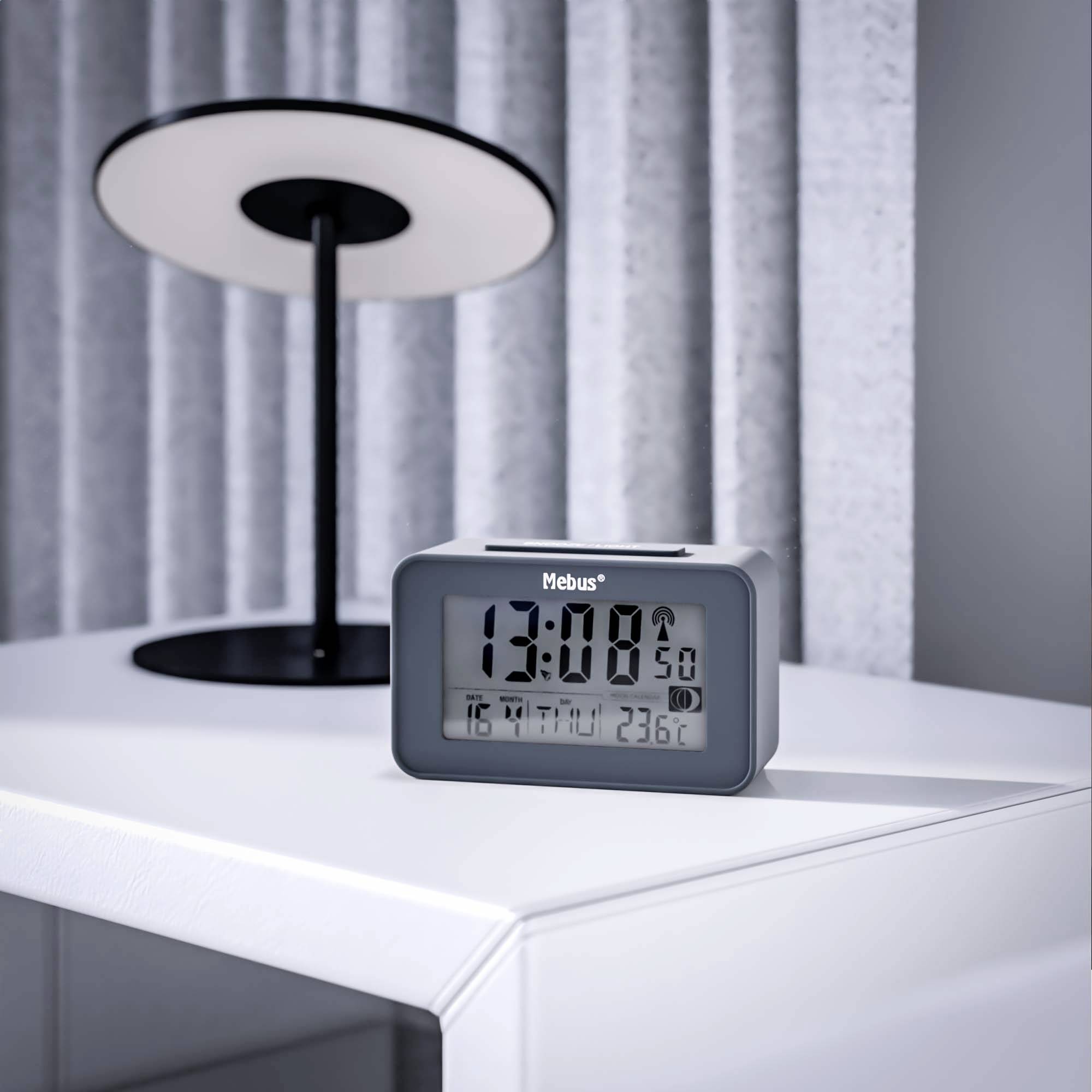 Mebus 51460 radiopiloté(e) Réveil anthracite Heures de réveil 2