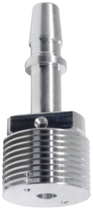 Adaptateur de dissipateur thermique métallique à structure nervurée et raccordement cylindrique, utilisé pour des dispositifs mécaniques ou électroniques.