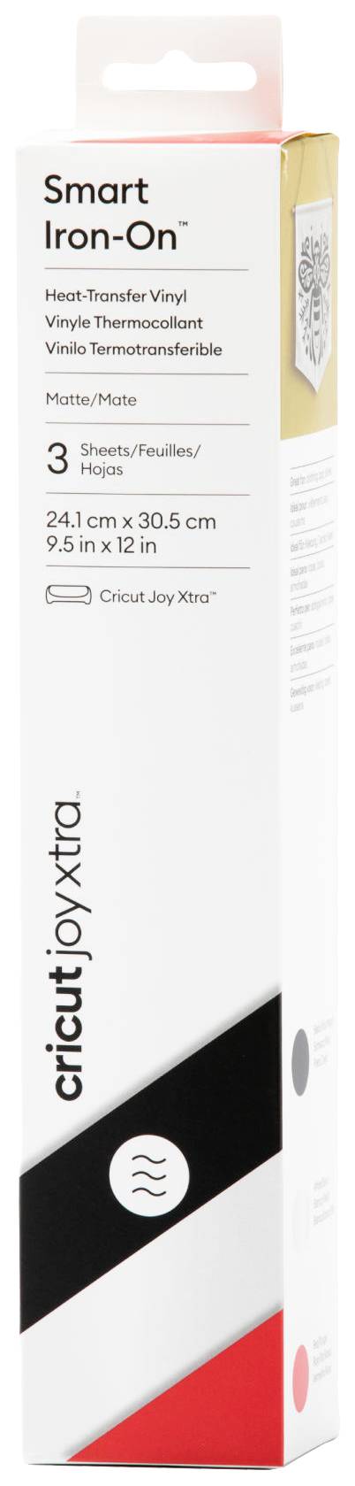 Cricut Smart Iron-On Joy Xtra Set de films Largeur de coupe 30.5 cm blanc, noir, rouge