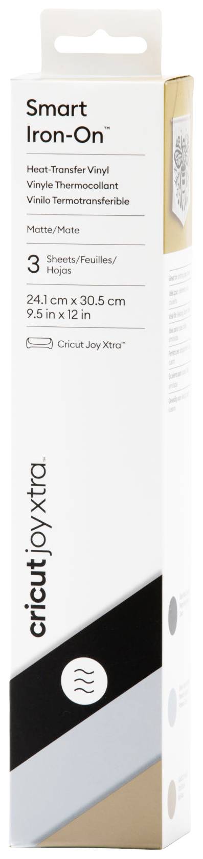 Cricut Smart Iron-On Joy Xtra Set de films Largeur de coupe 30.5 cm noir, or, argent