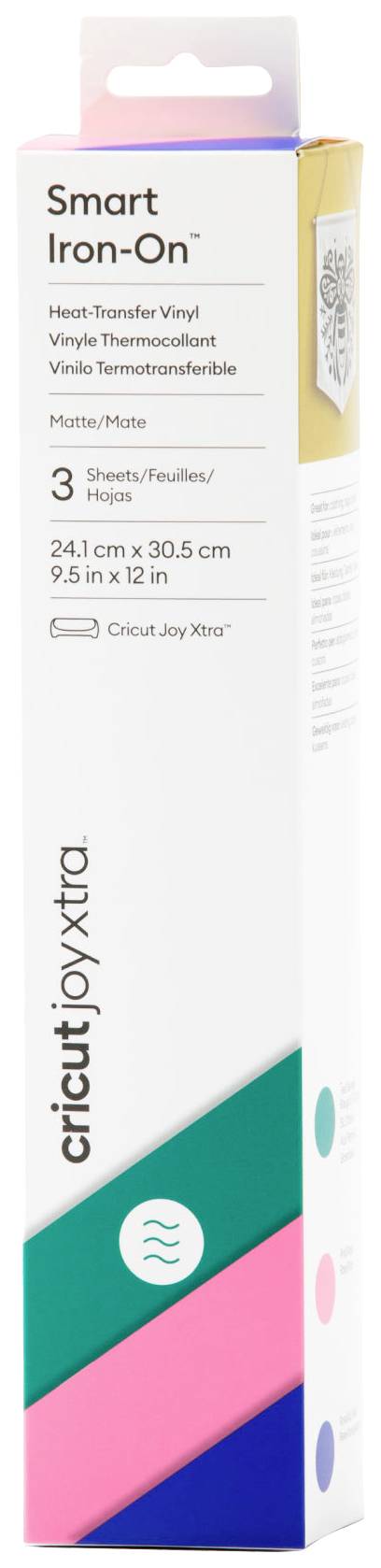 Cricut Smart Iron-On Joy Xtra Set de films Largeur de coupe 30.5 cm bleu turquoise, rose, bleu royal