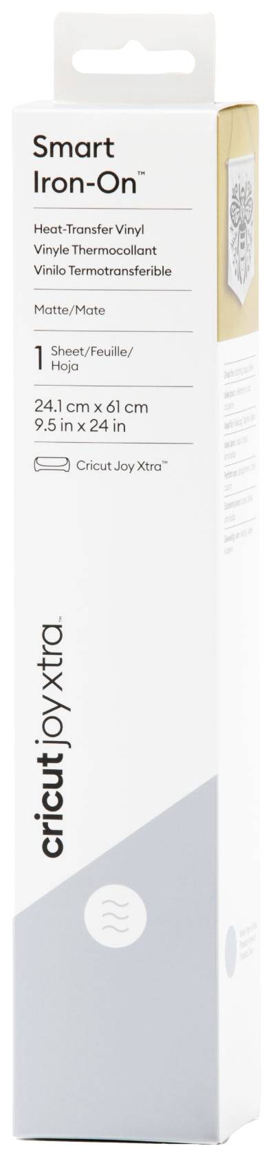 Cricut Smart Iron-On Joy Xtra Film Largeur de coupe 60.9 cm argent