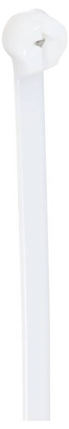 Un collier de câblage blanc à tête plate, adapté pour le regroupement et l'organisation des câbles et des fils.
