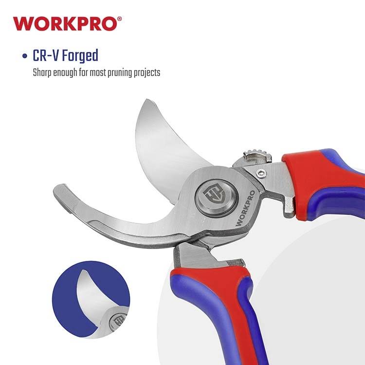 WorkPro WP332013 Sécateur avec réglage de la hauteur de coupe, avec kit cisaille à gazon + sculpte-haies