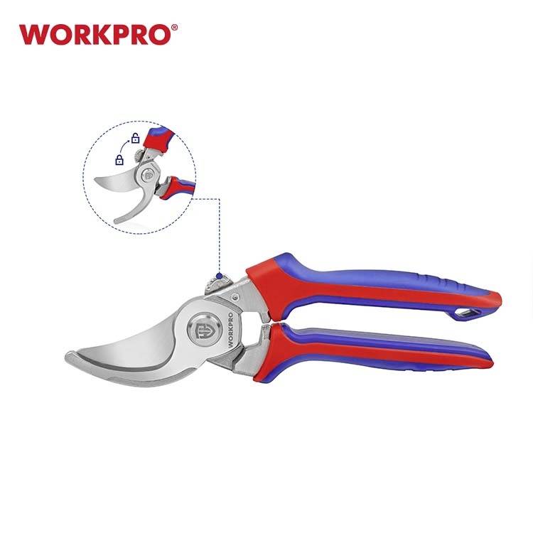 WorkPro WP332013 Sécateur avec réglage de la hauteur de coupe, avec kit cisaille à gazon + sculpte-haies