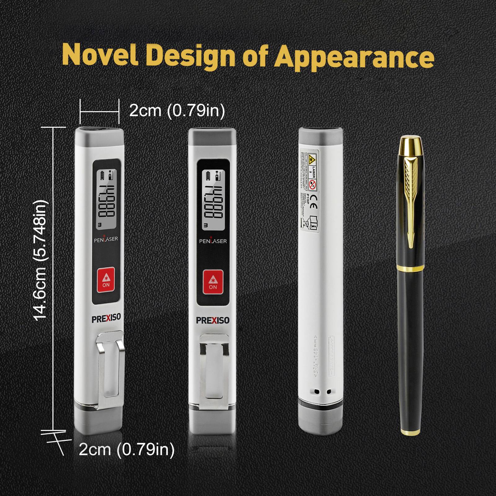 Prexiso Pen laser with clip Télémètre laser 15 m