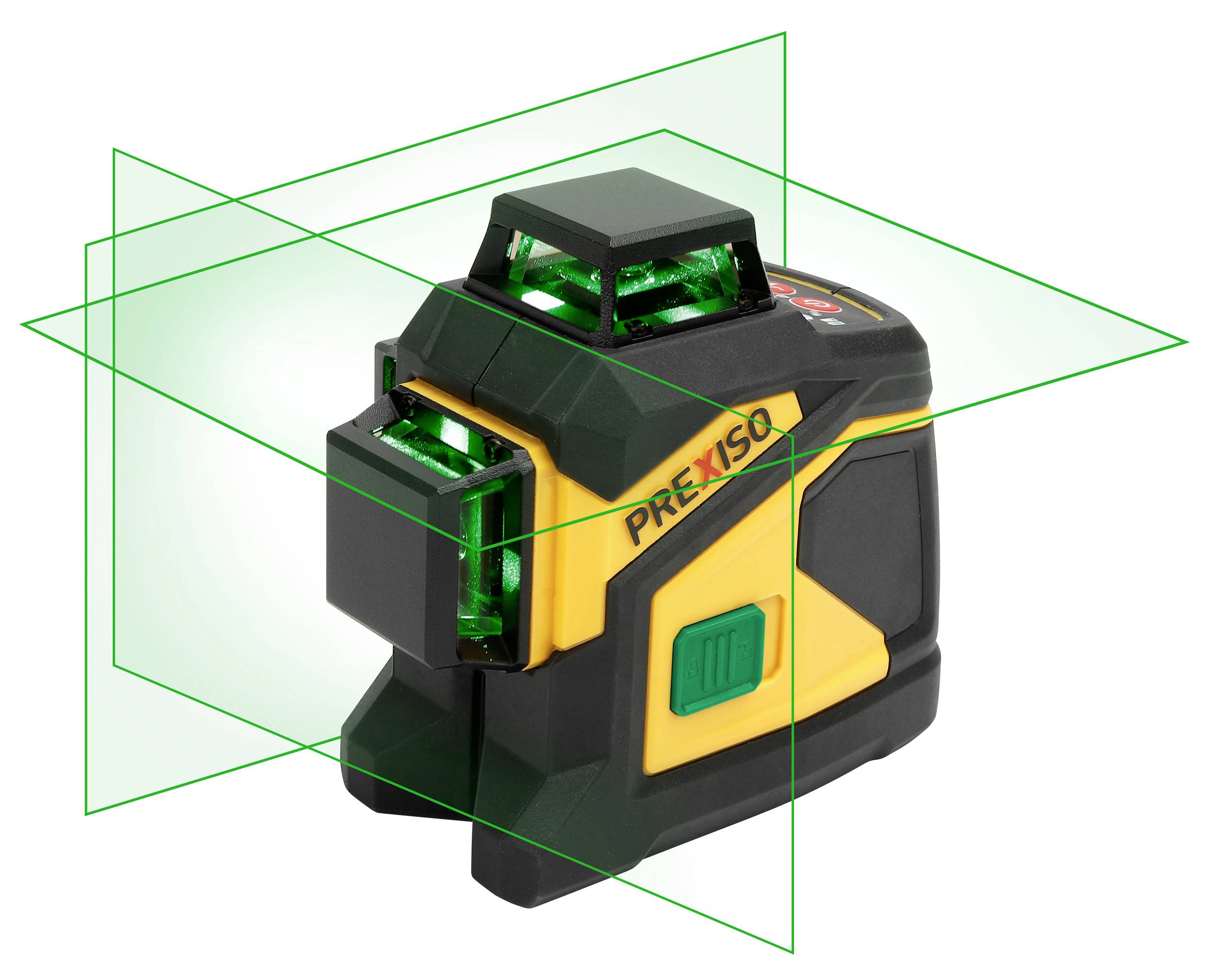 Prexiso PLC3-360G Laser à lignes 360° Laser vert, avec laser à 360°, batterie incluse, boîtier inclus Portée (max.): 60 m
