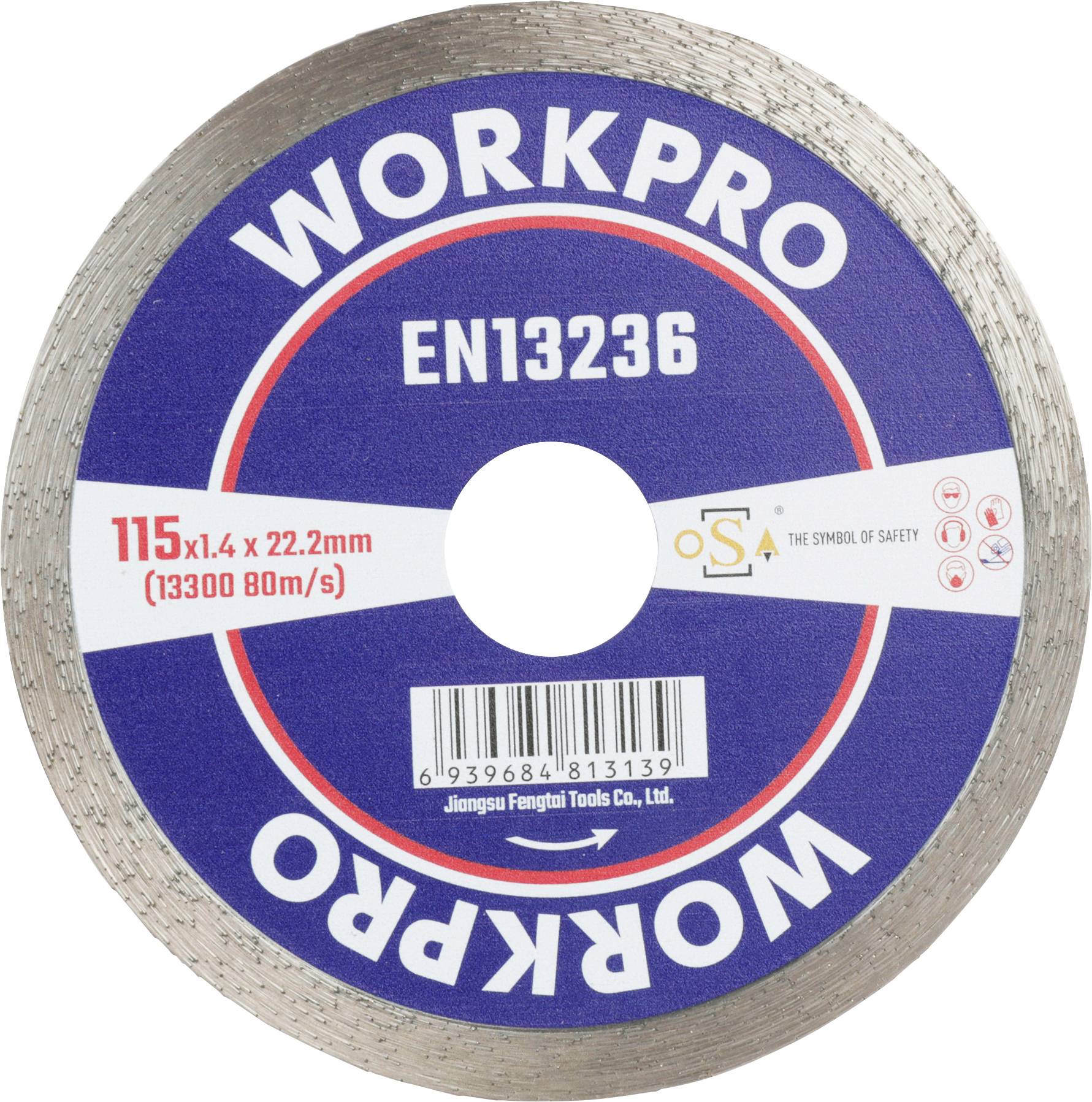 WorkPro GSOSCR-1 Disque à tronçonner 115 mm 1 pc(s) Céramique, Porcelaine, Marbre, Brique, Verre, pierre à chaux, Granite, Pierre