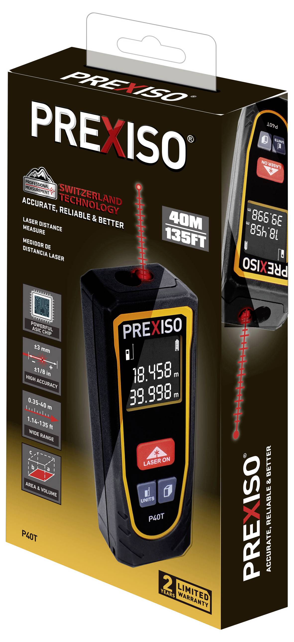 Prexiso Télémètre laser 40 m