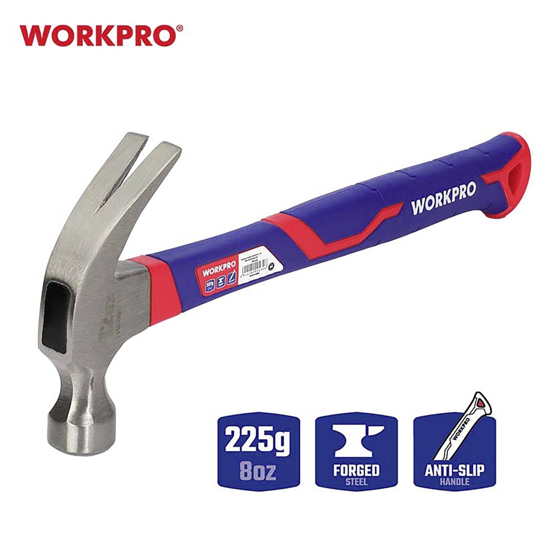 WorkPro WP241009 Marteau arrache-clou Manche ergonomique, dur 225 g 1 pc(s)