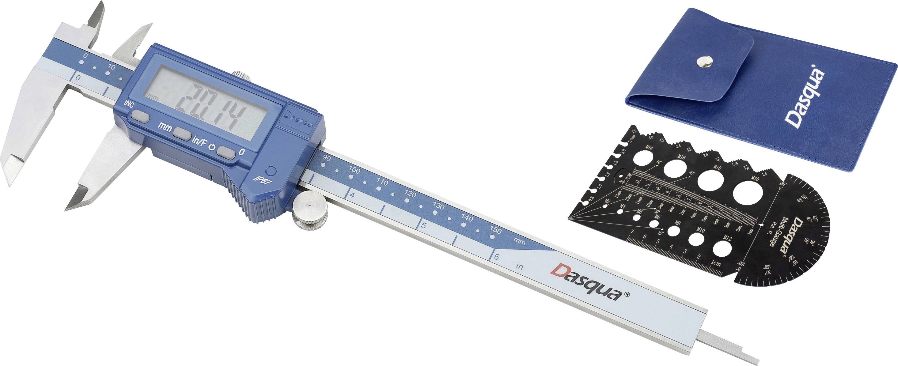 Dasqua 2015-2405 + 8511-0060 Pied à coulisse numérique 150 mm IP67