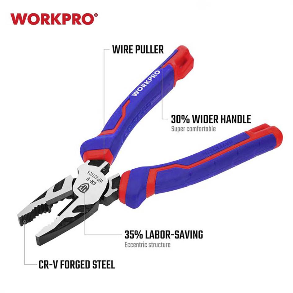 WorkPro WP231025 pour l'électronique et la mécanique de précision Pince universelle 180 mm